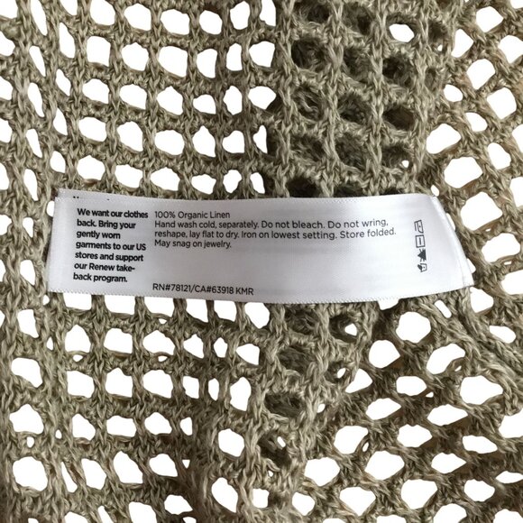 EILEEN FISHER Organic Linen Duster Cardigan Natural Sleeveless Relaxed Fit NWT - Picture 5 of 10